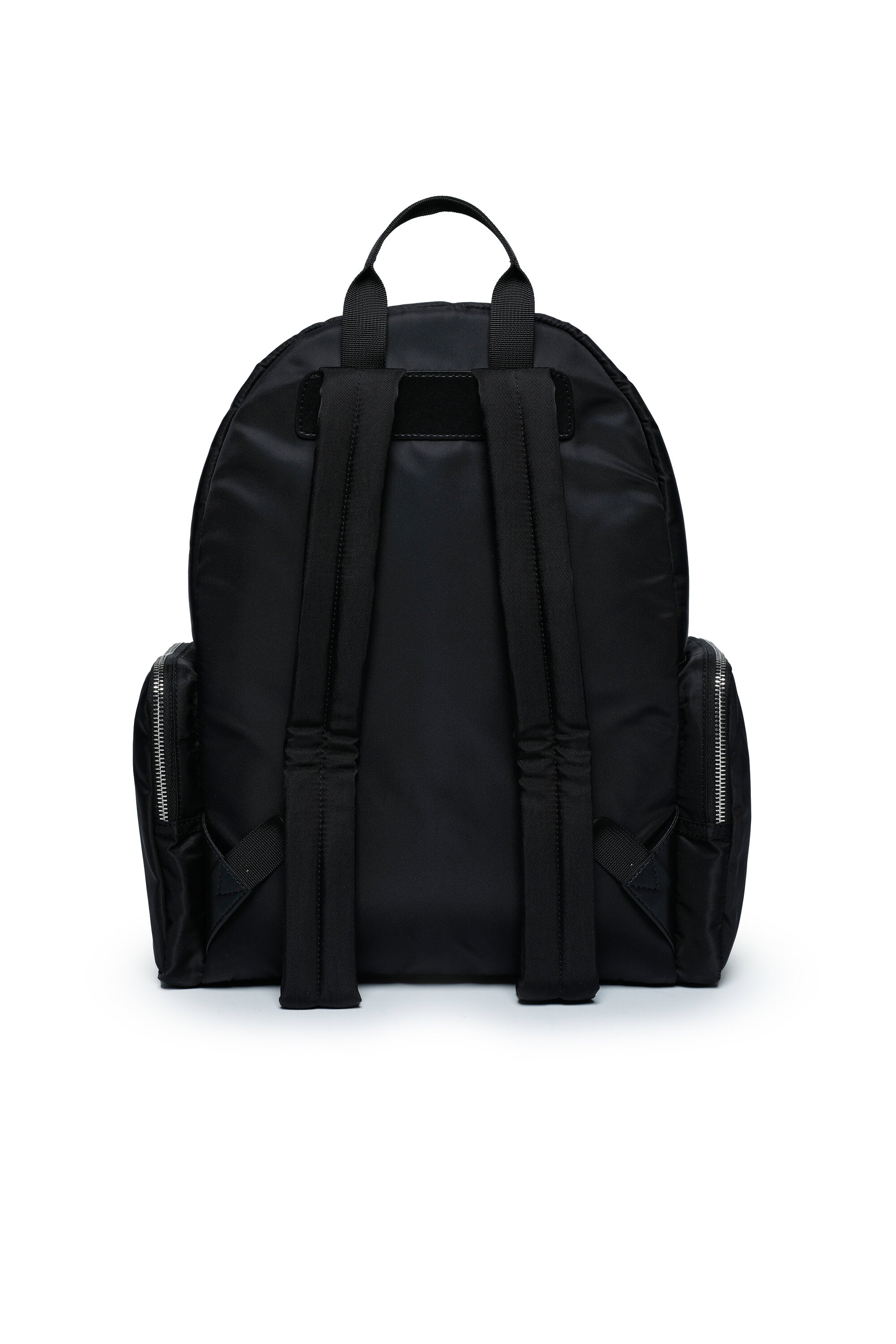 Backpack with side pockets and mirrored logo