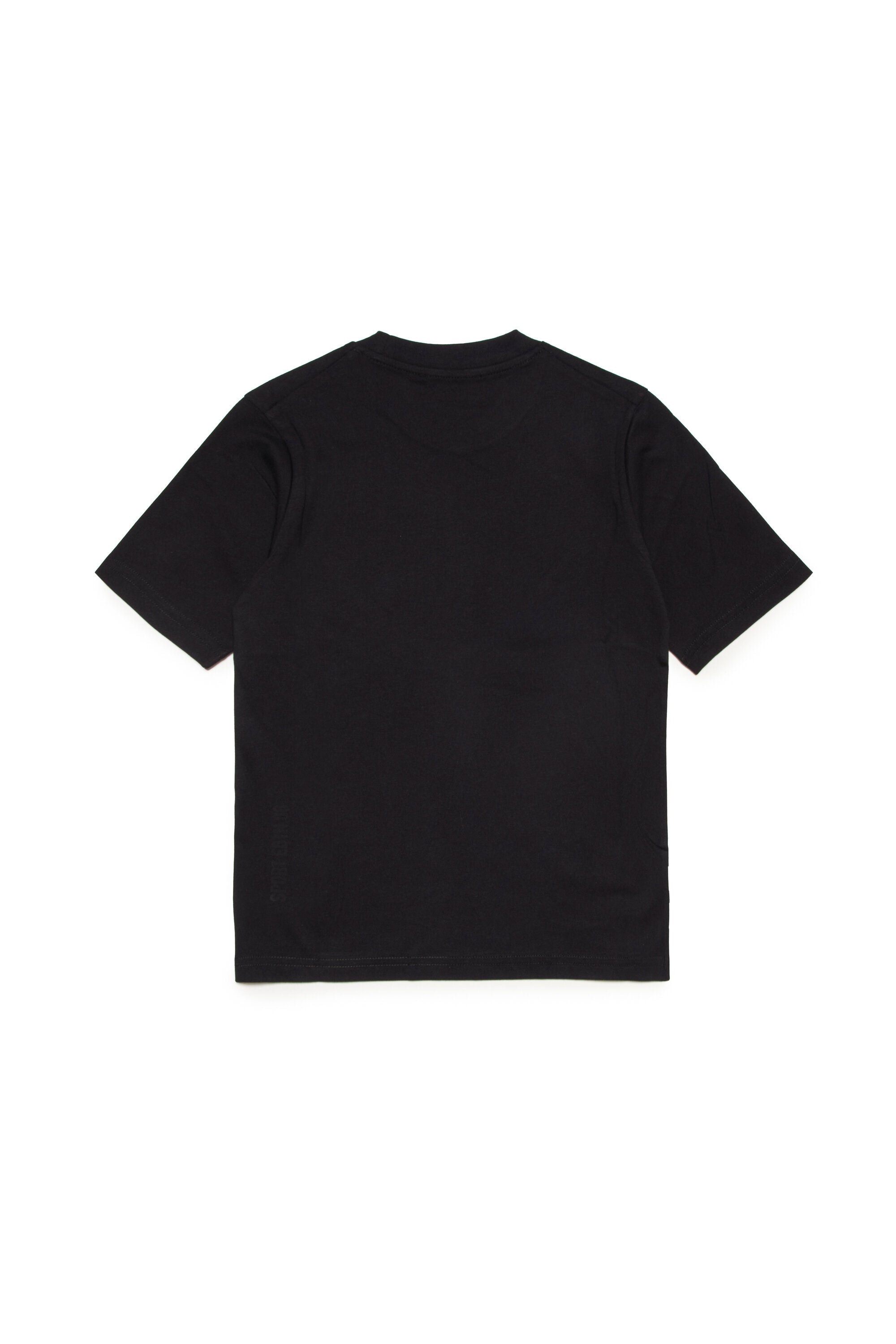 Crew-neck jersey T-shirt with logo and leaf