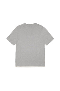 Mélange jersey crew-neck t-shirt with mirrored logo