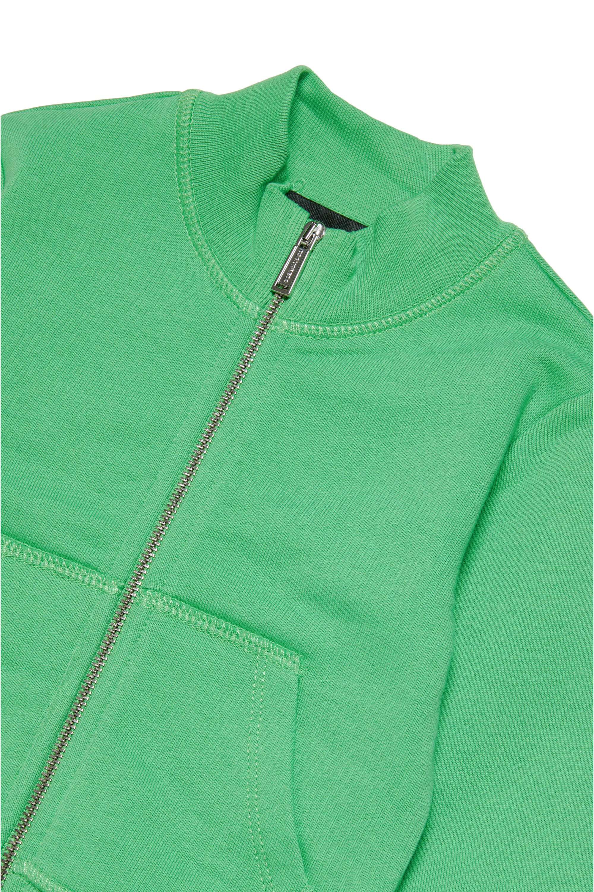 Organic cotton sweatshirt with zip and logo
