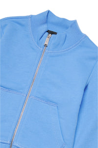 Organic cotton sweatshirt with zip and logo