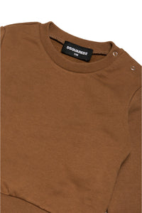 Cotton crew-neck sweatshirt with outline logo