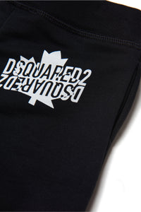 Fleece jogger pants with mirrored logo