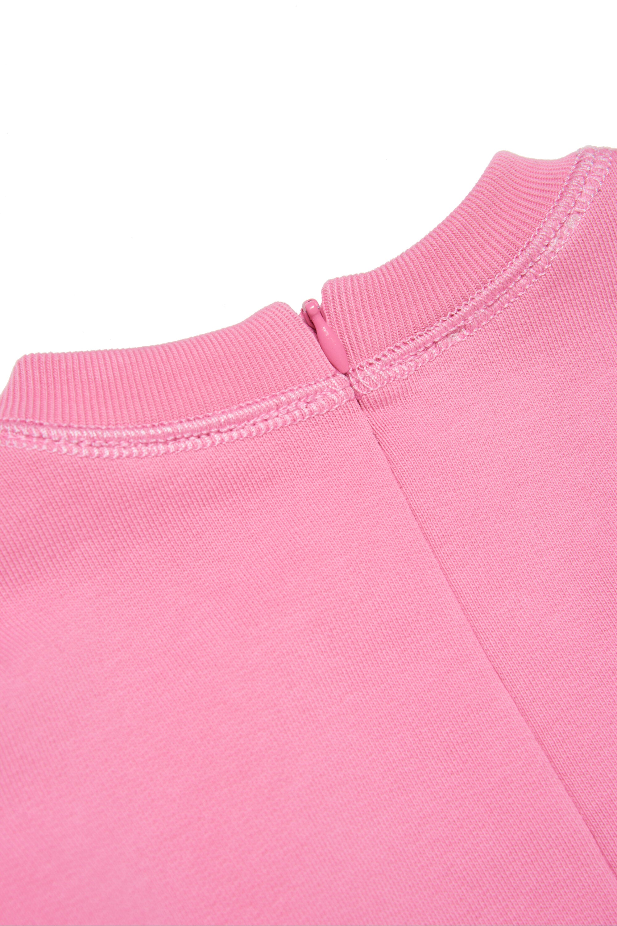 Cotton crew-neck maxi-sweatshirt dress with Smile graphic