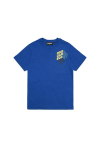 Crew-neck jersey t-shirt with 3D Cube logo