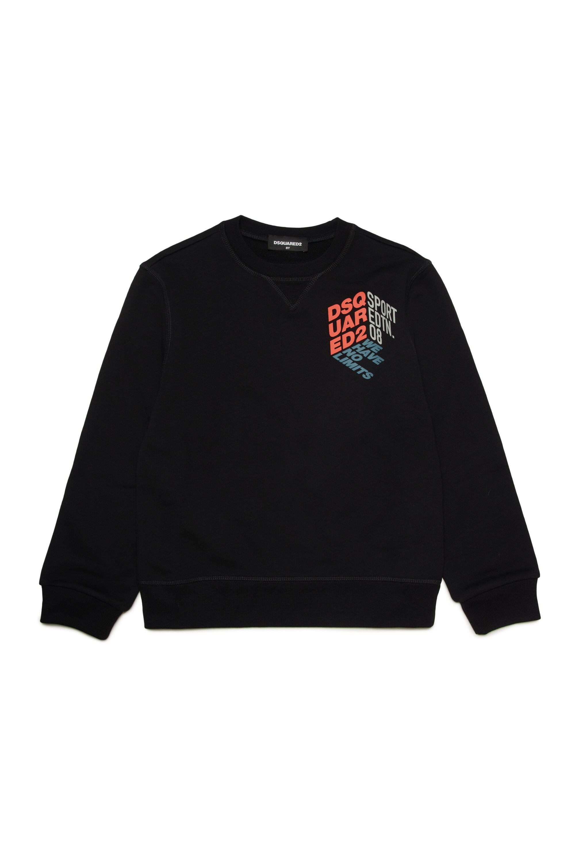 Cotton crew-neck sweatshirt with 3D Cube logo