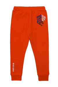Fleece jogger pants with 3D Cube logo