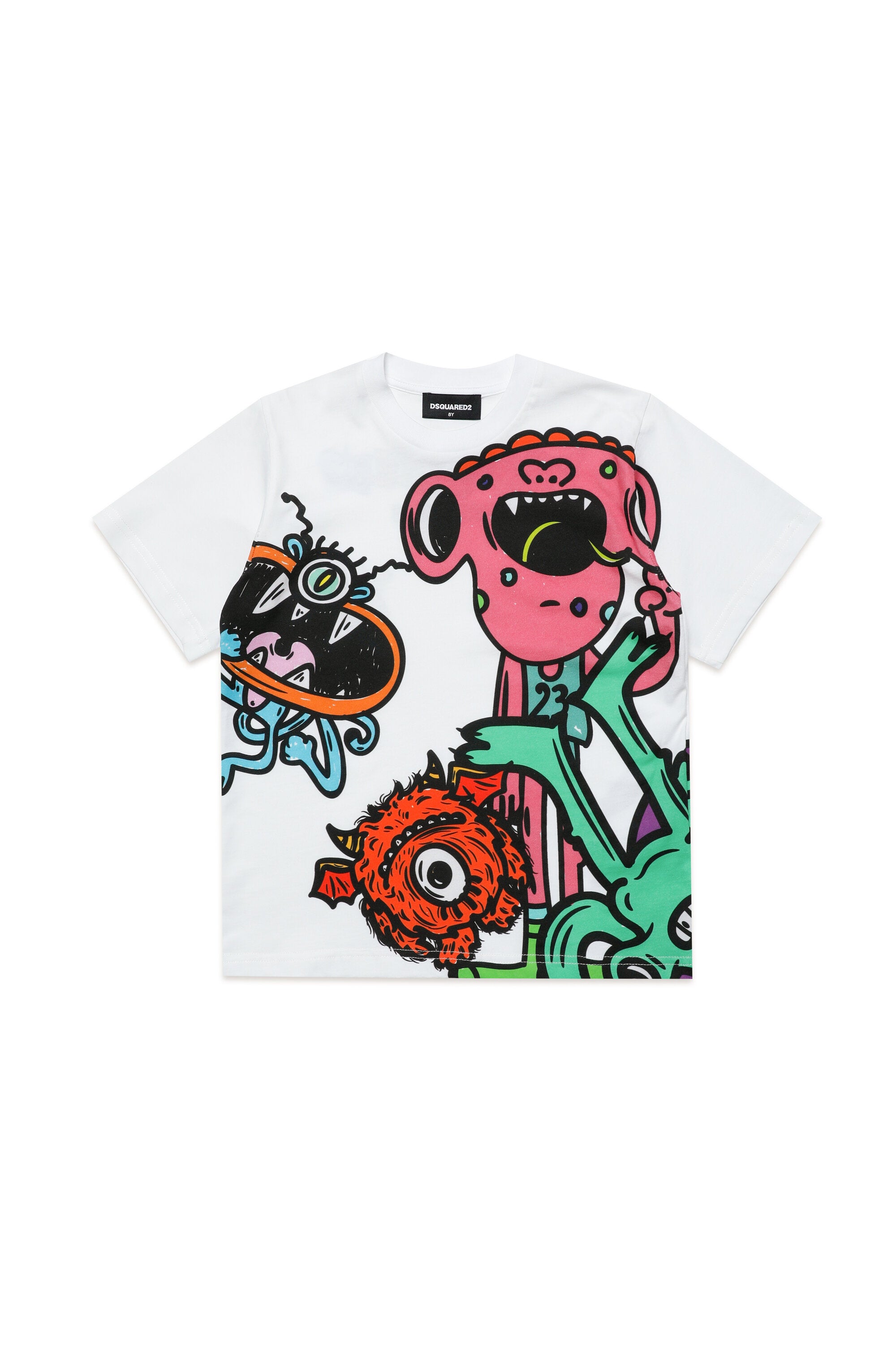 Crew-neck jersey t-shirt with Little Monsters graphics