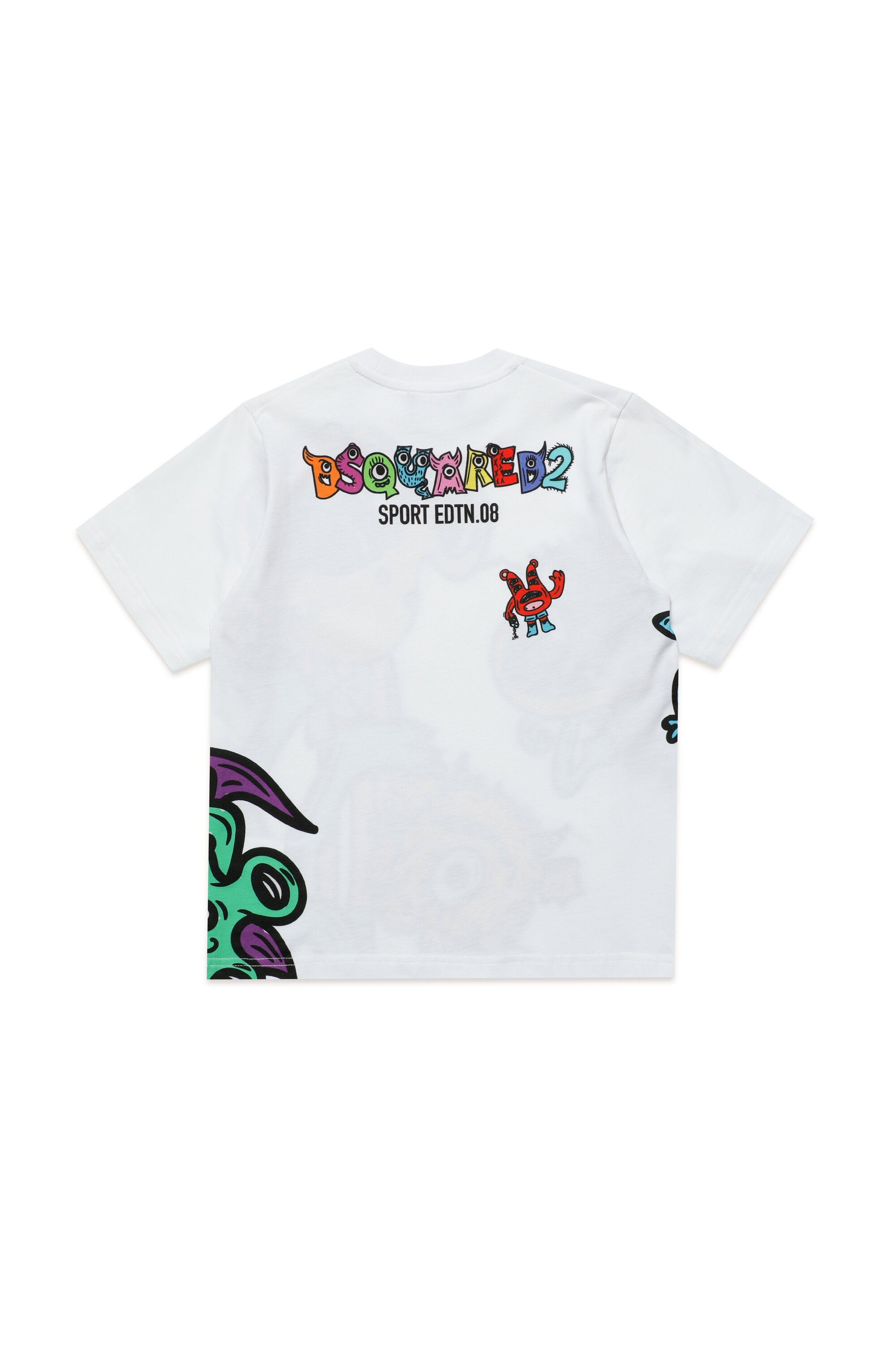 Crew-neck jersey t-shirt with Little Monsters graphics