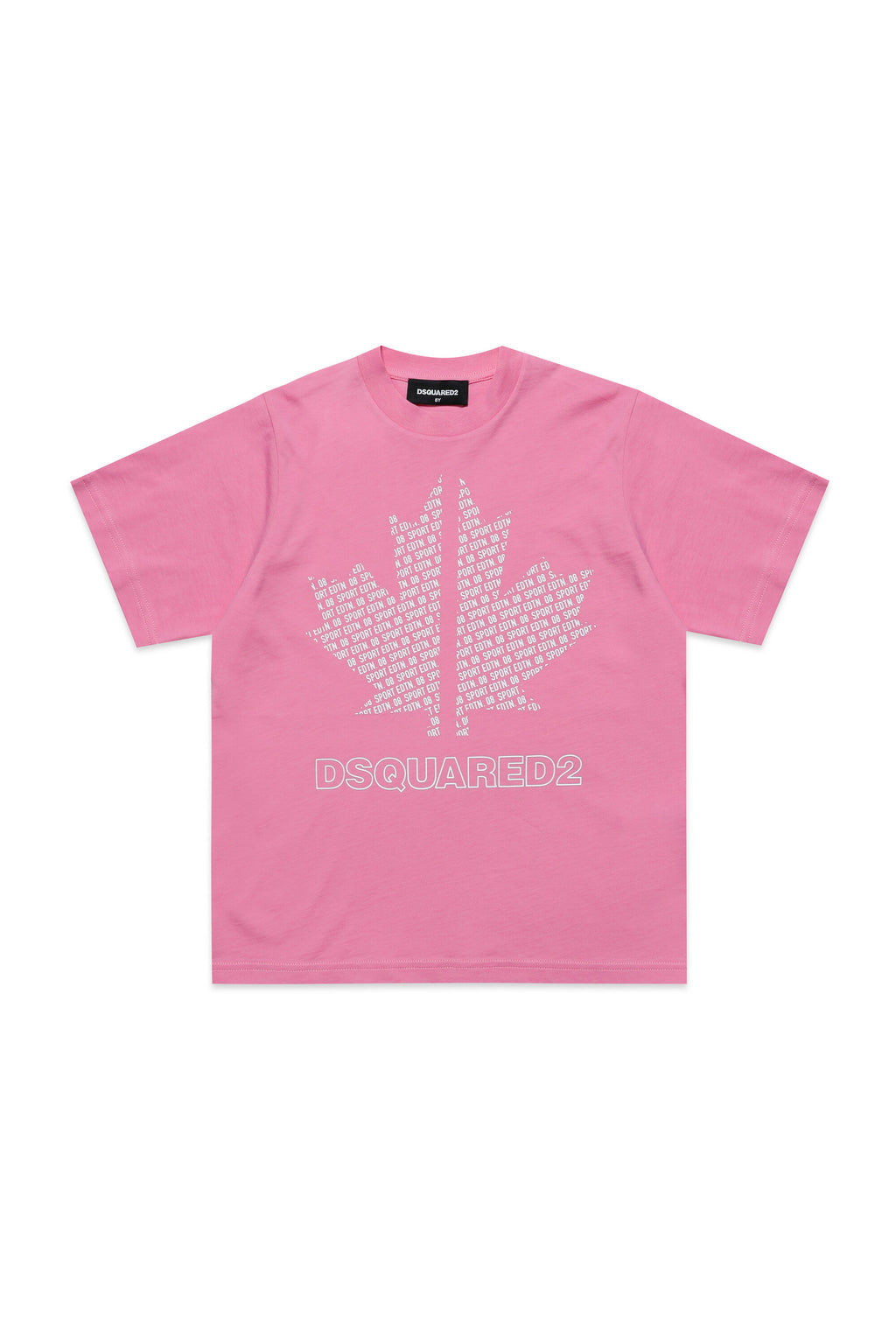 T-shirt girocollo in jersey con stampa D2 Leaf All Over Sport