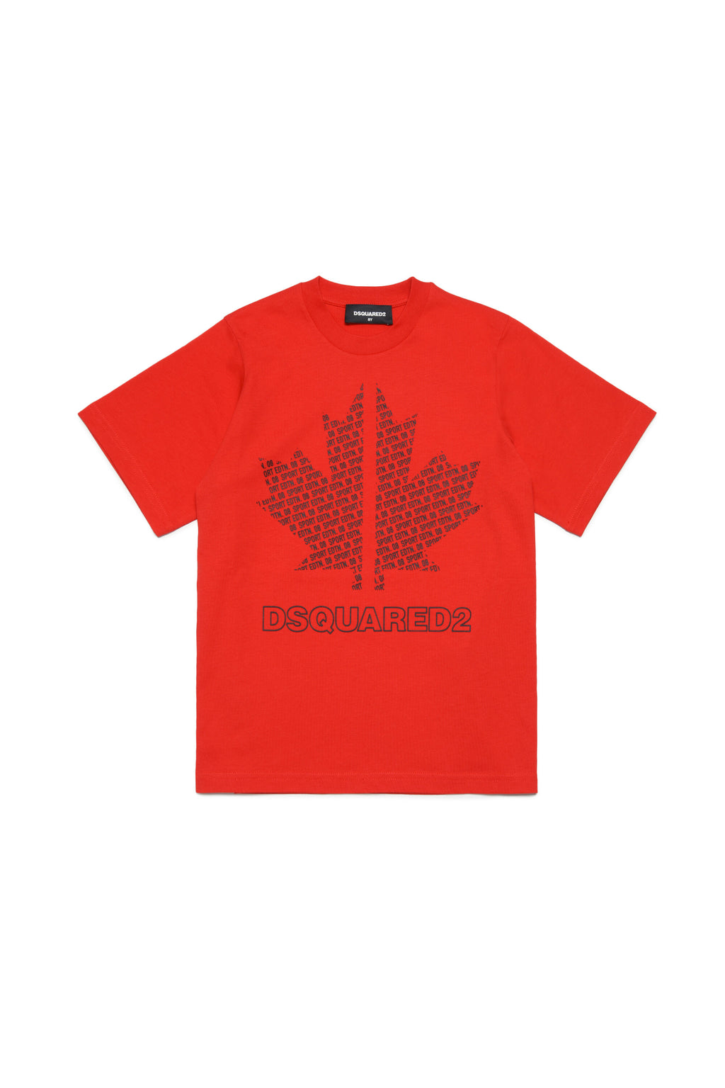 Camiseta de jersey de cuello redondo con estampado deportivo D2 Leaf All Over