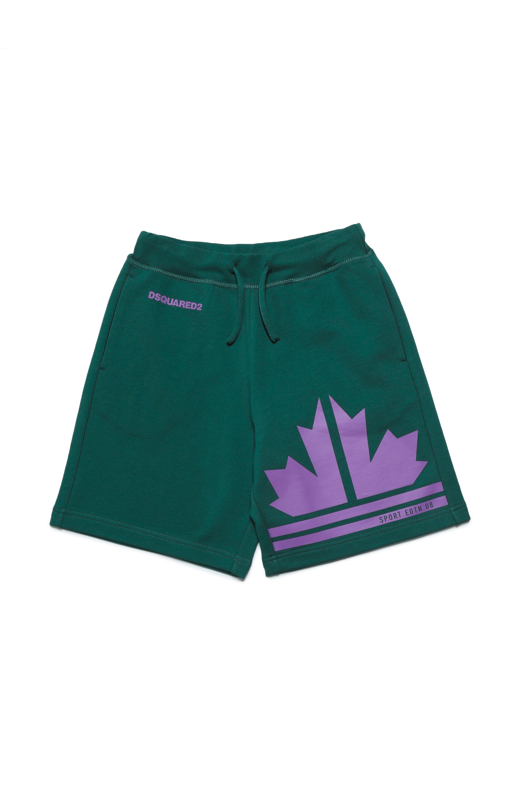 Shorts in fleece with D2 Leaf graphics