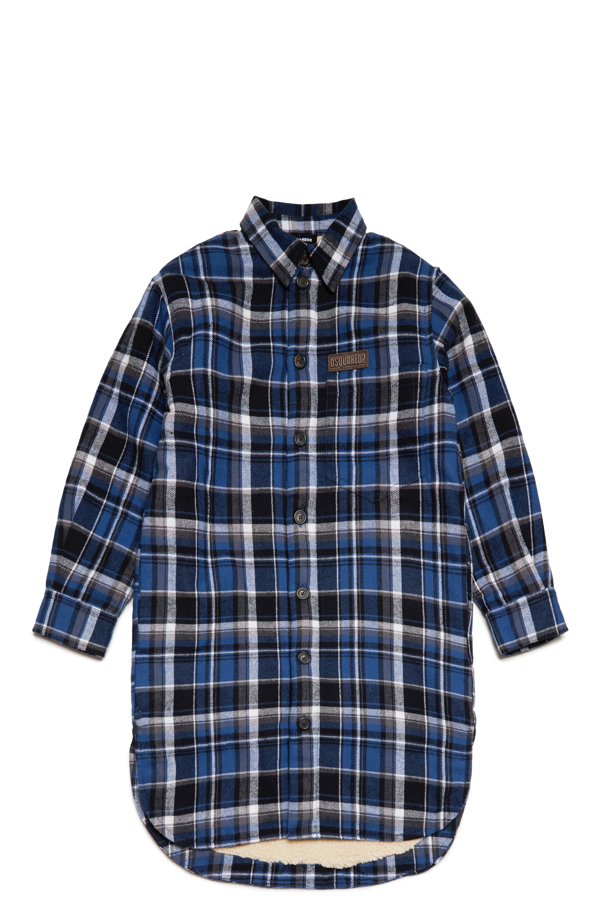 Checkered flannel maxi shirt jacket