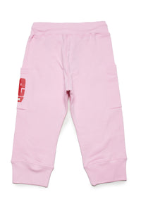 Jogger pants in fleece with pockets and Love lettering