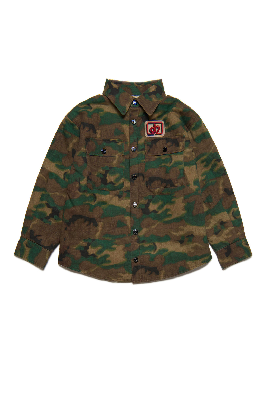 Camicia in cotone ripstop allover camouflage
