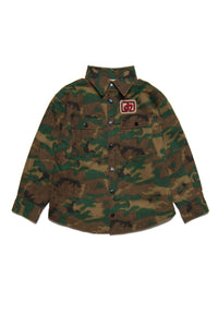 Camouflage allover ripstop cotton shirt