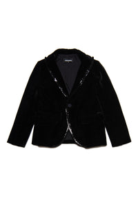 Velvet formal blazer model jacket with lurex