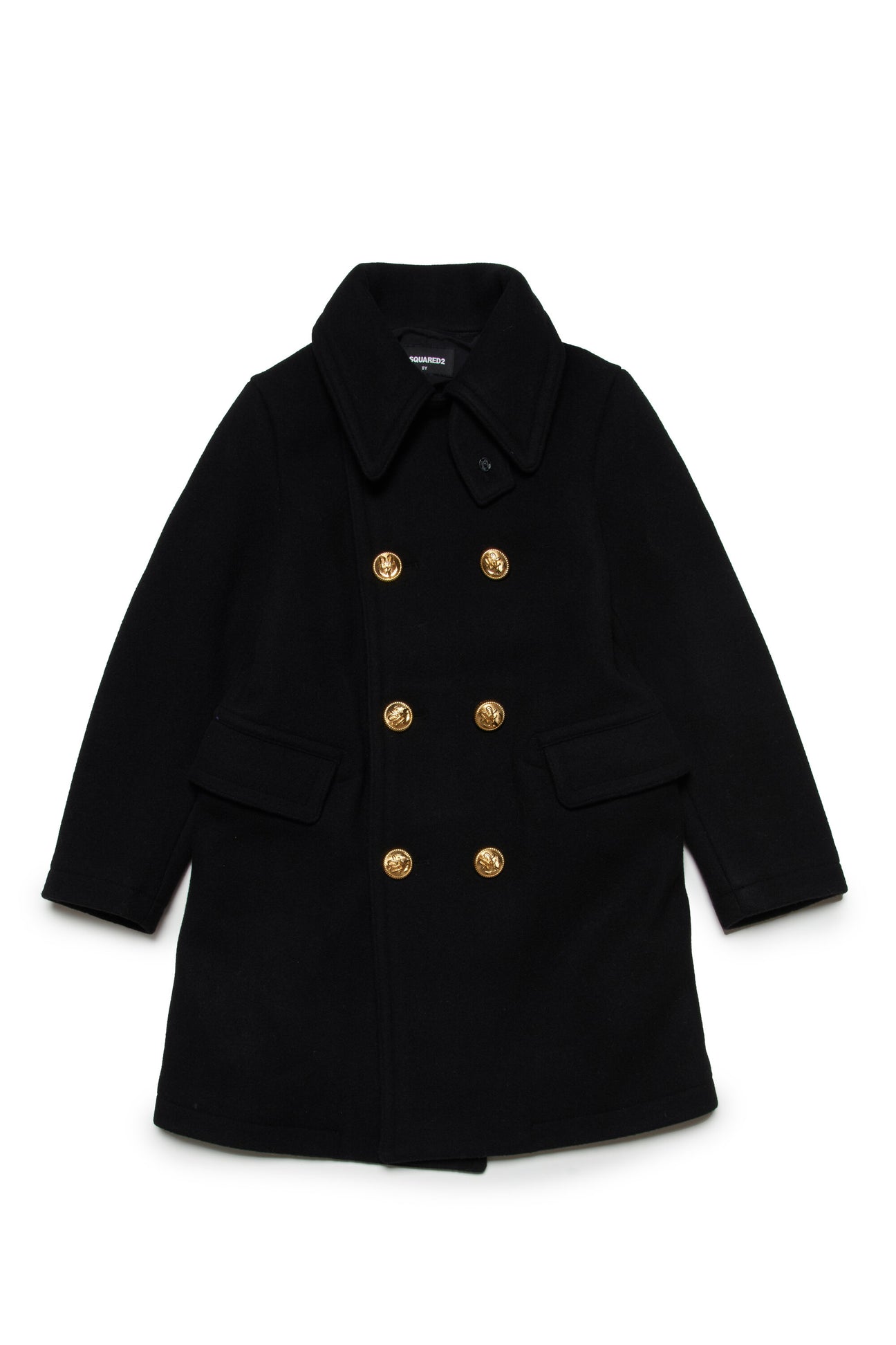 Double-breasted cloth coat with metal buttons Double-breasted cloth coat with metal buttons