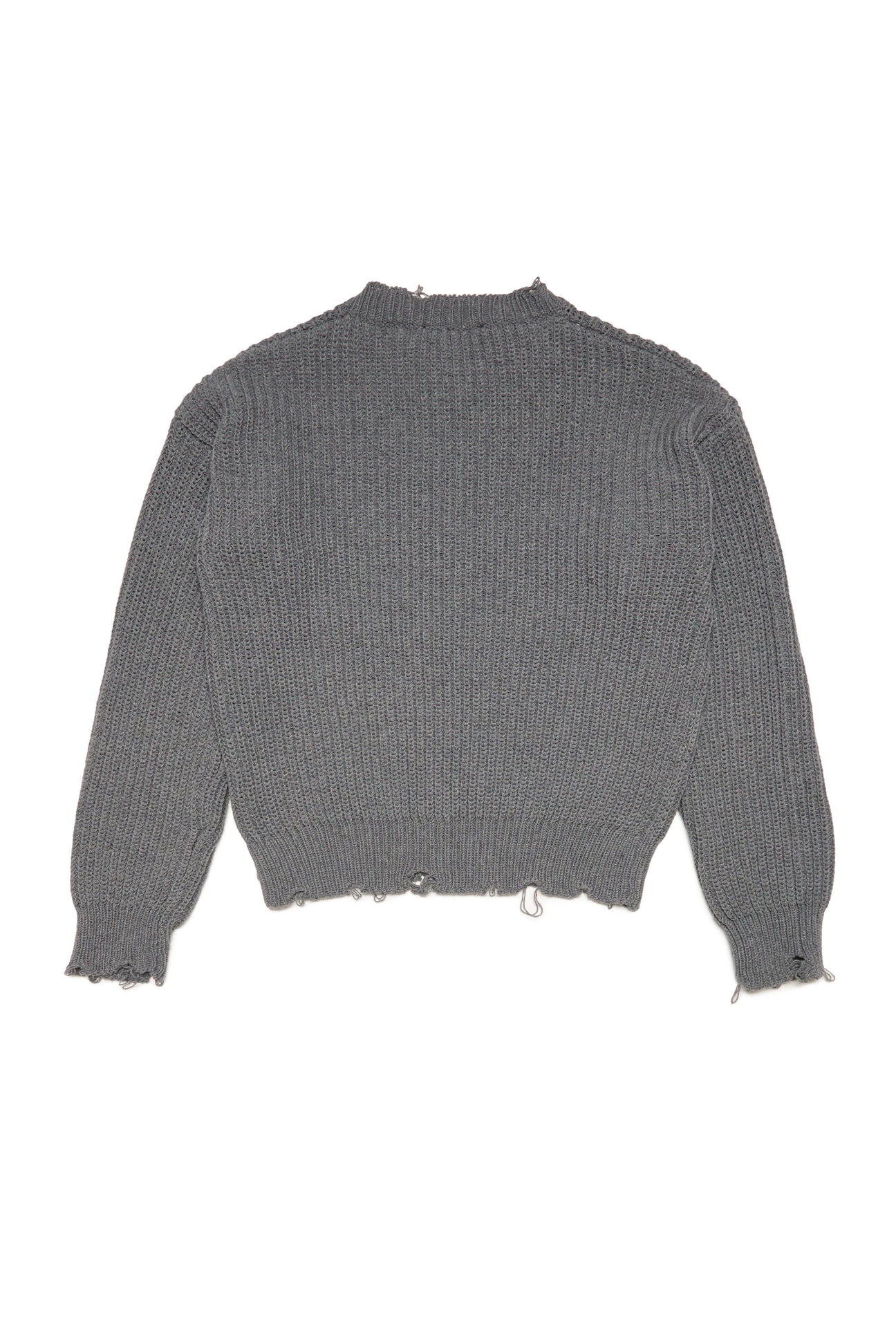 Cotton-blend crew-neck sweater with breaks and logo Cotton-blend crew-neck sweater with breaks and logo