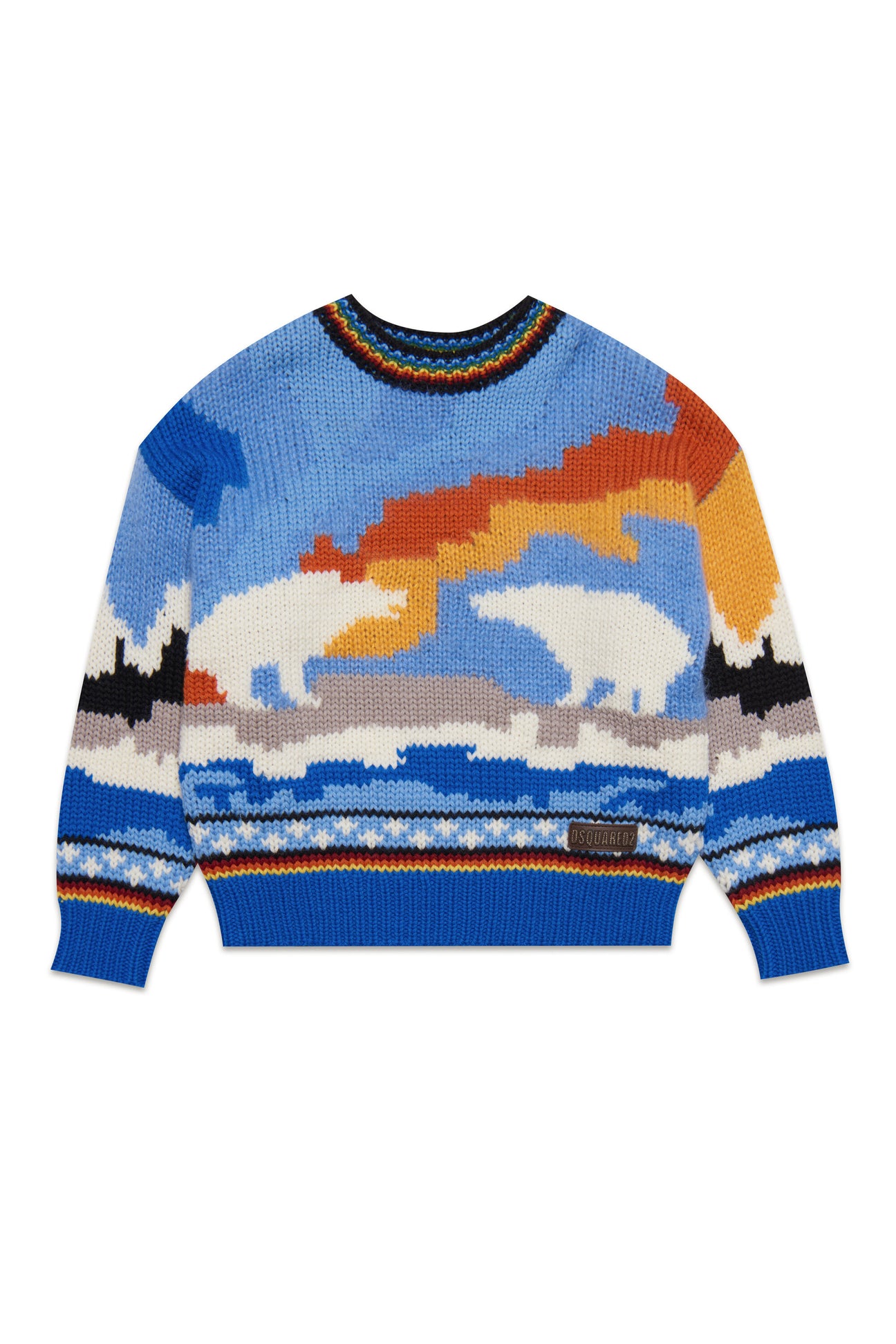 Bear pattern wool-blend crew-neck sweater Bear pattern wool-blend crew-neck sweater