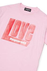T-shirt girocollo in jersey con scritta Love