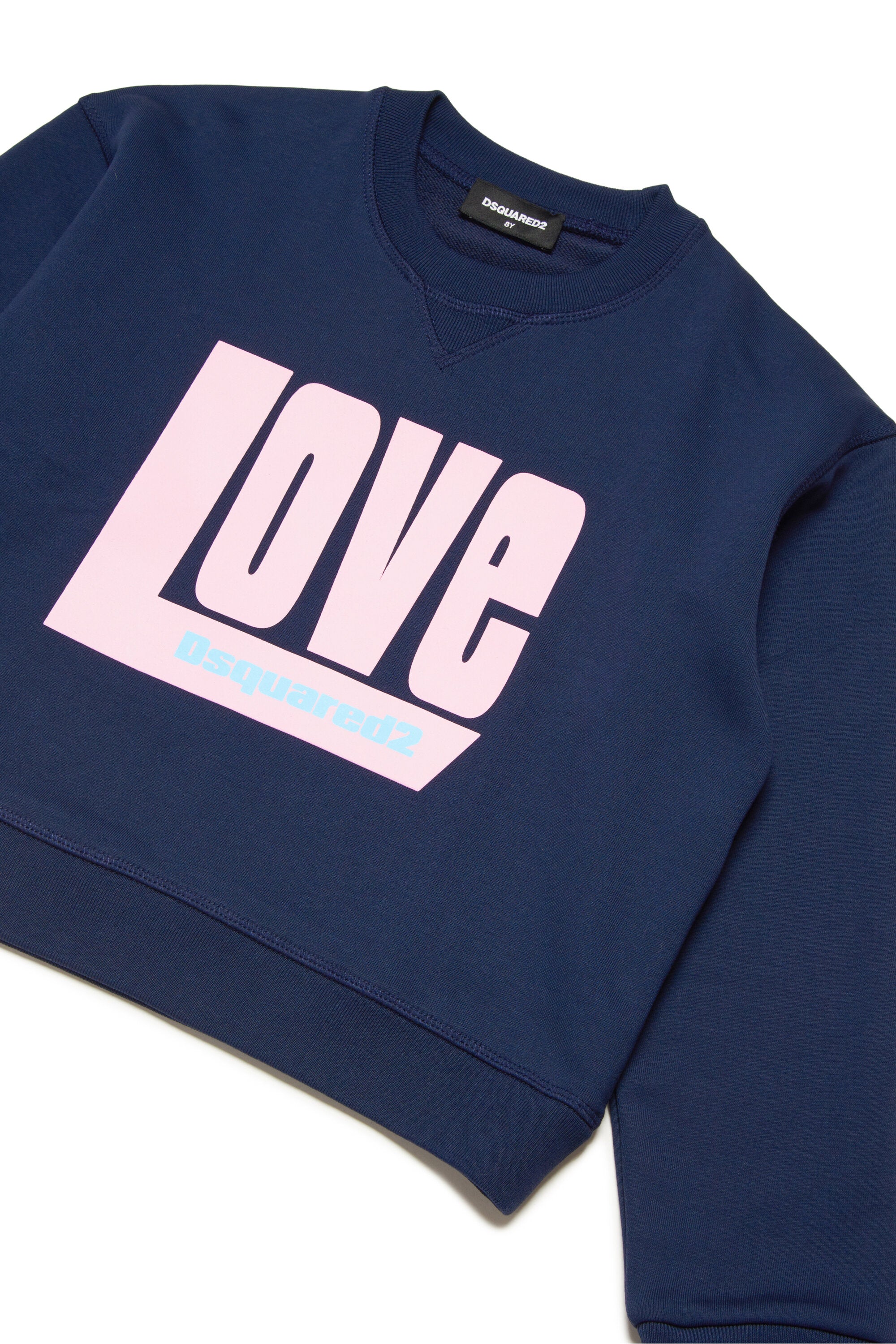 Cotton crew-neck sweatshirt with Love lettering