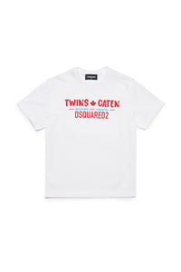 Crew-neck cotton jersey T-shirt with lettering