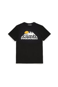 Crew-neck cotton jersey T-shirt with climb graphics