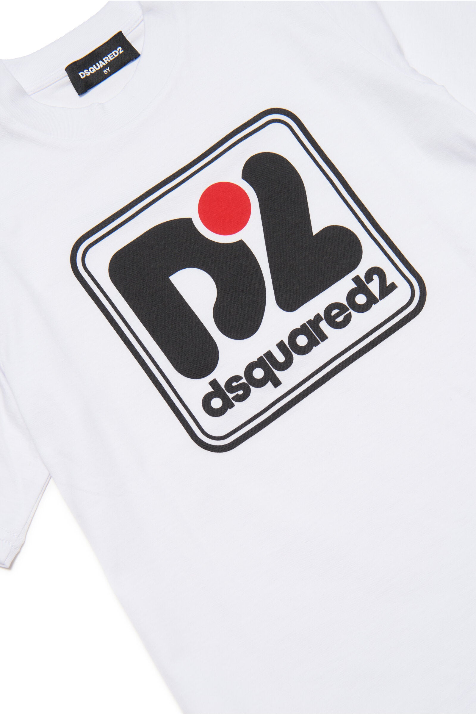 T-shirt girocollo in jersey di cotone con grafica logo