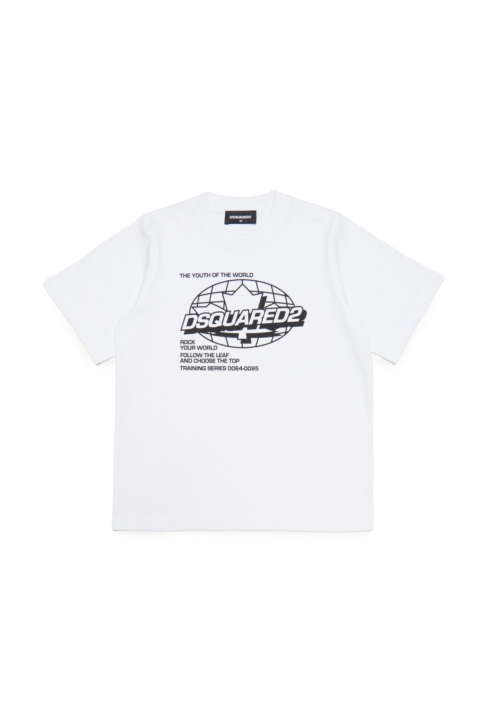 Crew-neck jersey T-shirt with World graphics