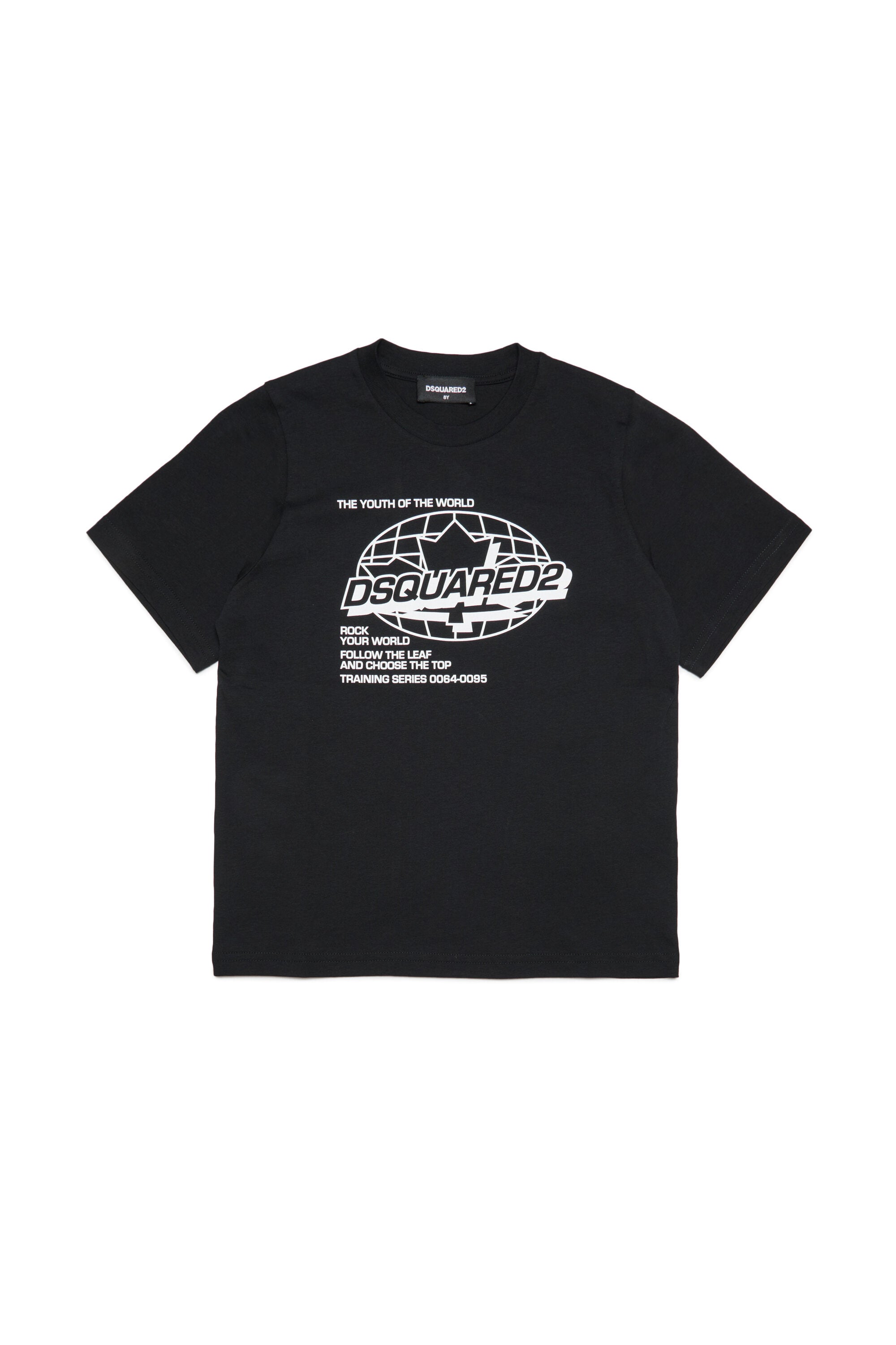 Crew-neck jersey T-shirt with World graphics