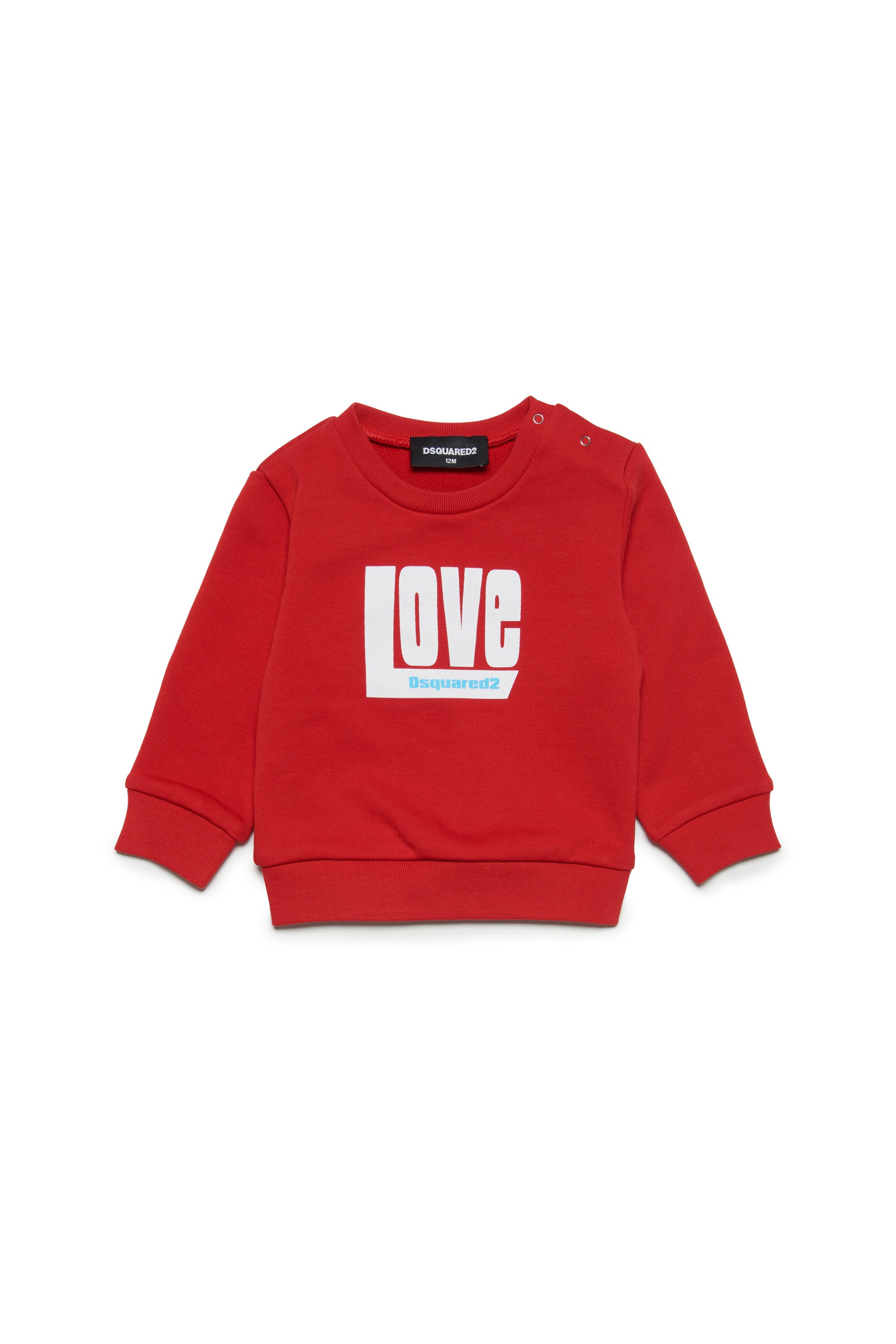 Cotton crew-neck sweatshirt with Love lettering
