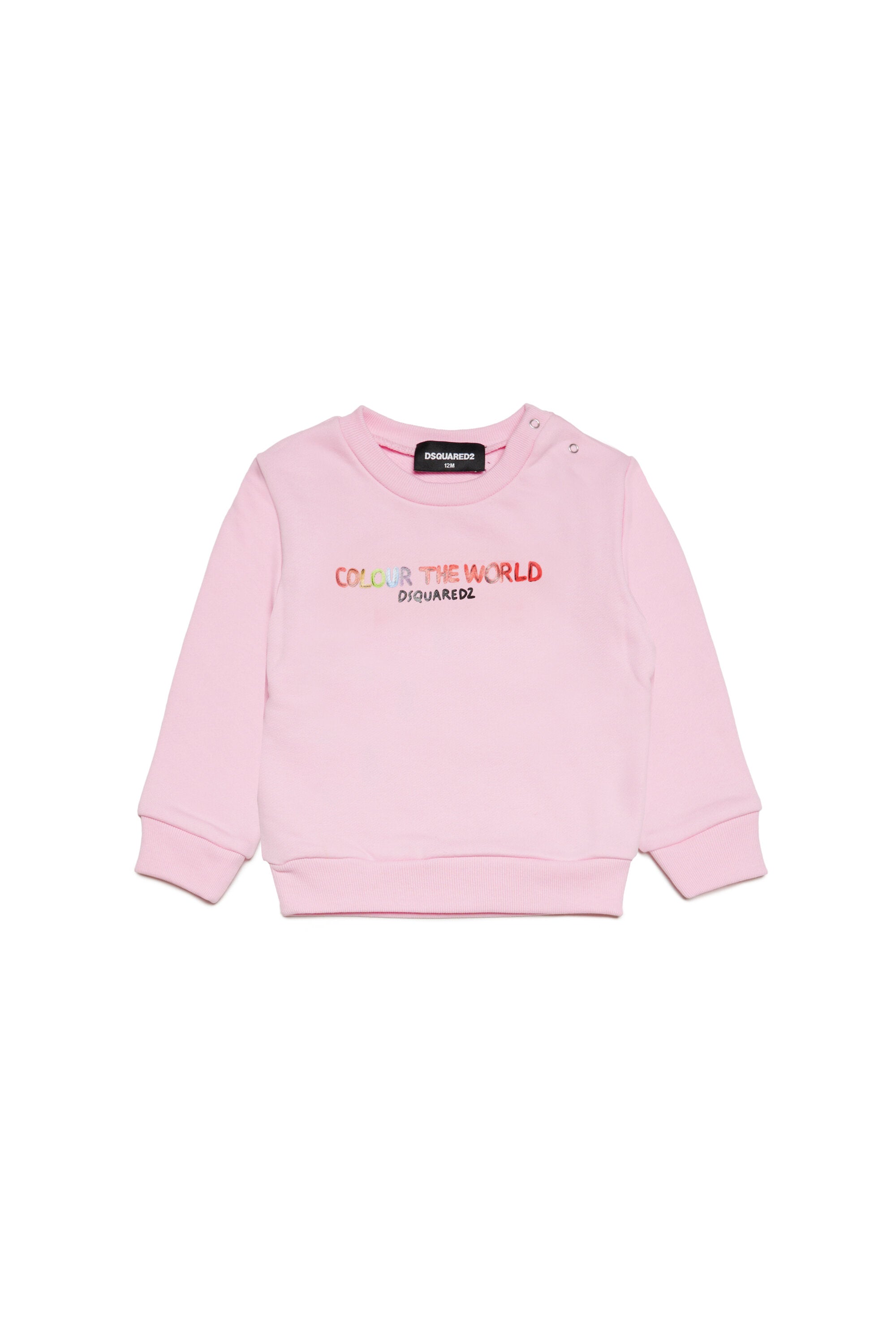 Cotton crew-neck sweatshirt with Colour the World lettering