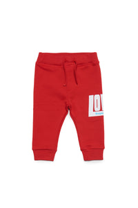 Jogger pants in fleece with Love lettering