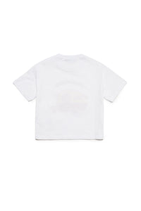 Cropped crew-neck jersey T-shirt with caravan graphics