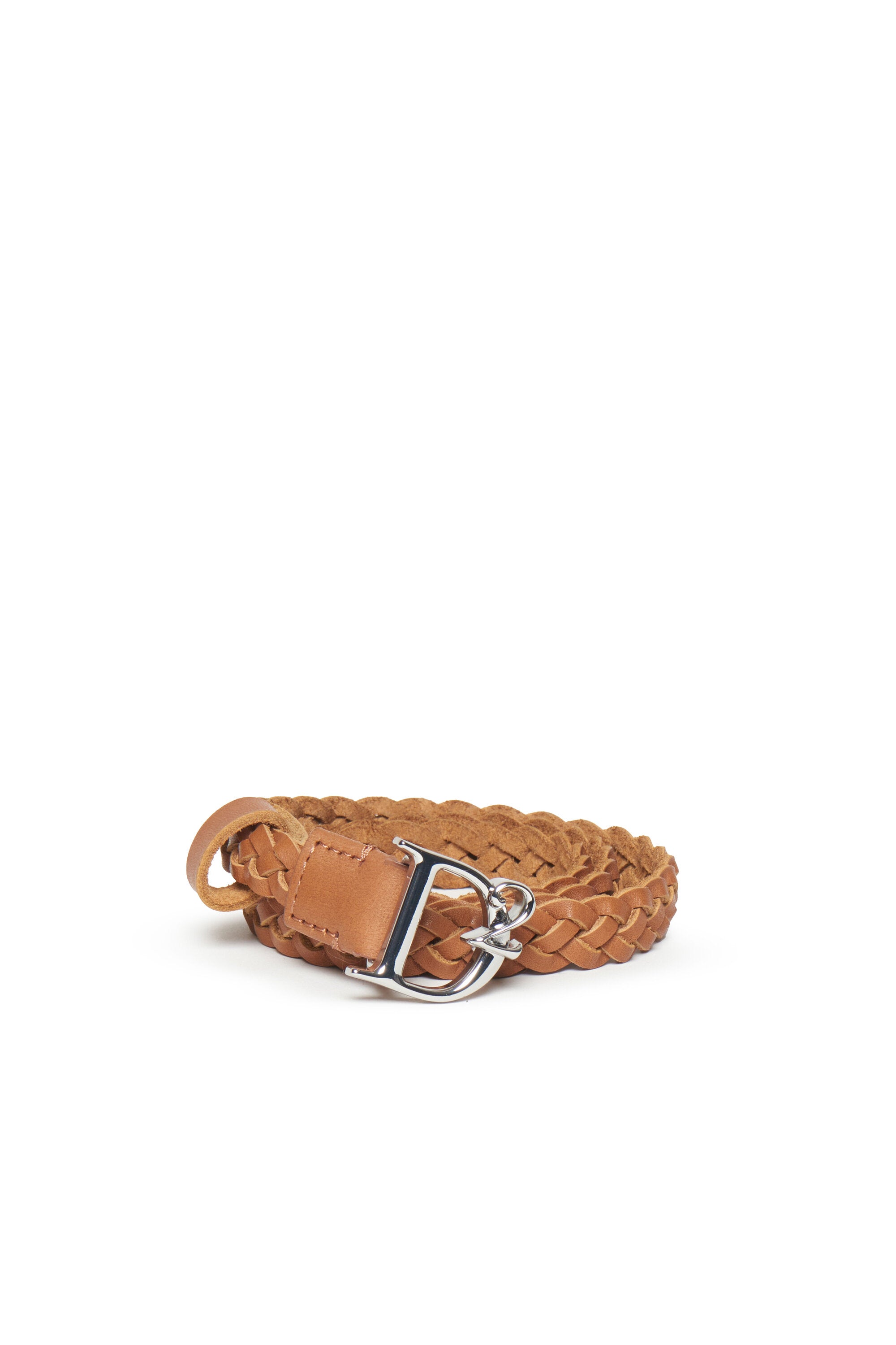 Braided leather belt with D2 buckle