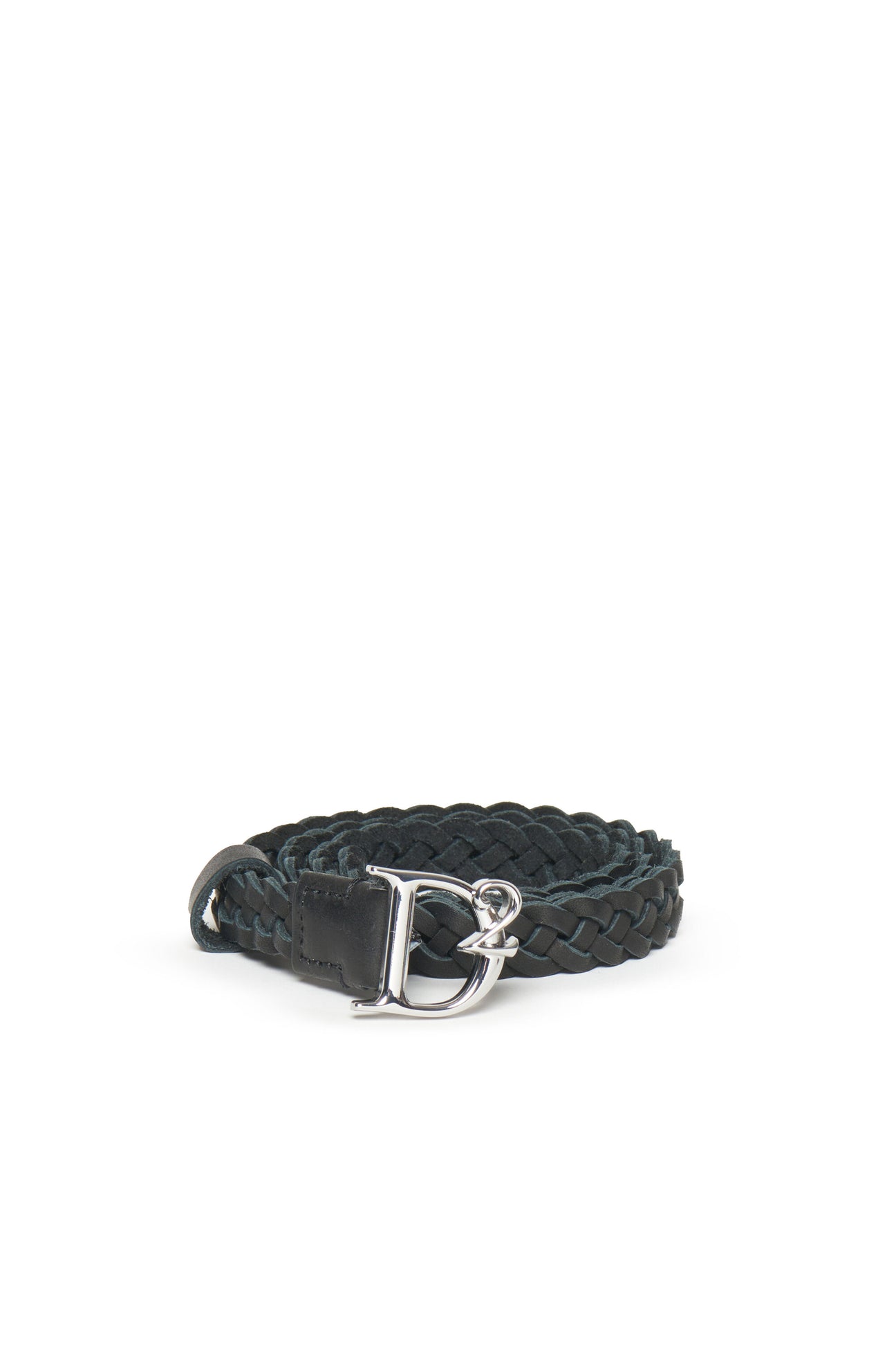 Braided leather belt with D2 buckle 