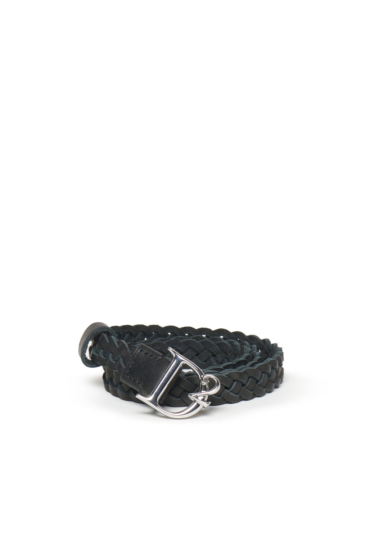 Braided leather belt with D2 buckle Braided leather belt with D2 buckle