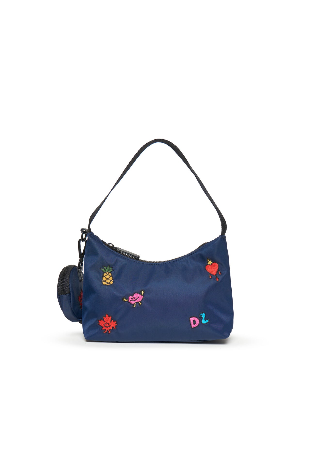Bag with coin purse with colorful mini patches 
