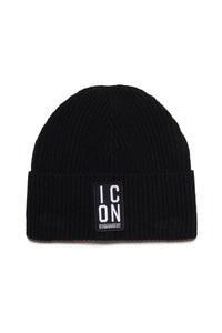Wool-blend beanie with Icon patch