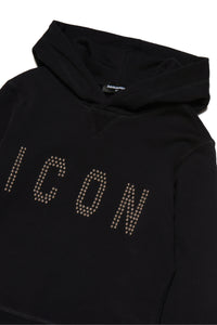Cotton hooded sweatshirt with logo Icon Studs