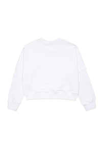 Oversize crew-neck cotton sweatshirt with Icon logo