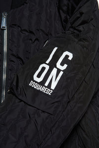 Shiny bomber jacket with Icon logo