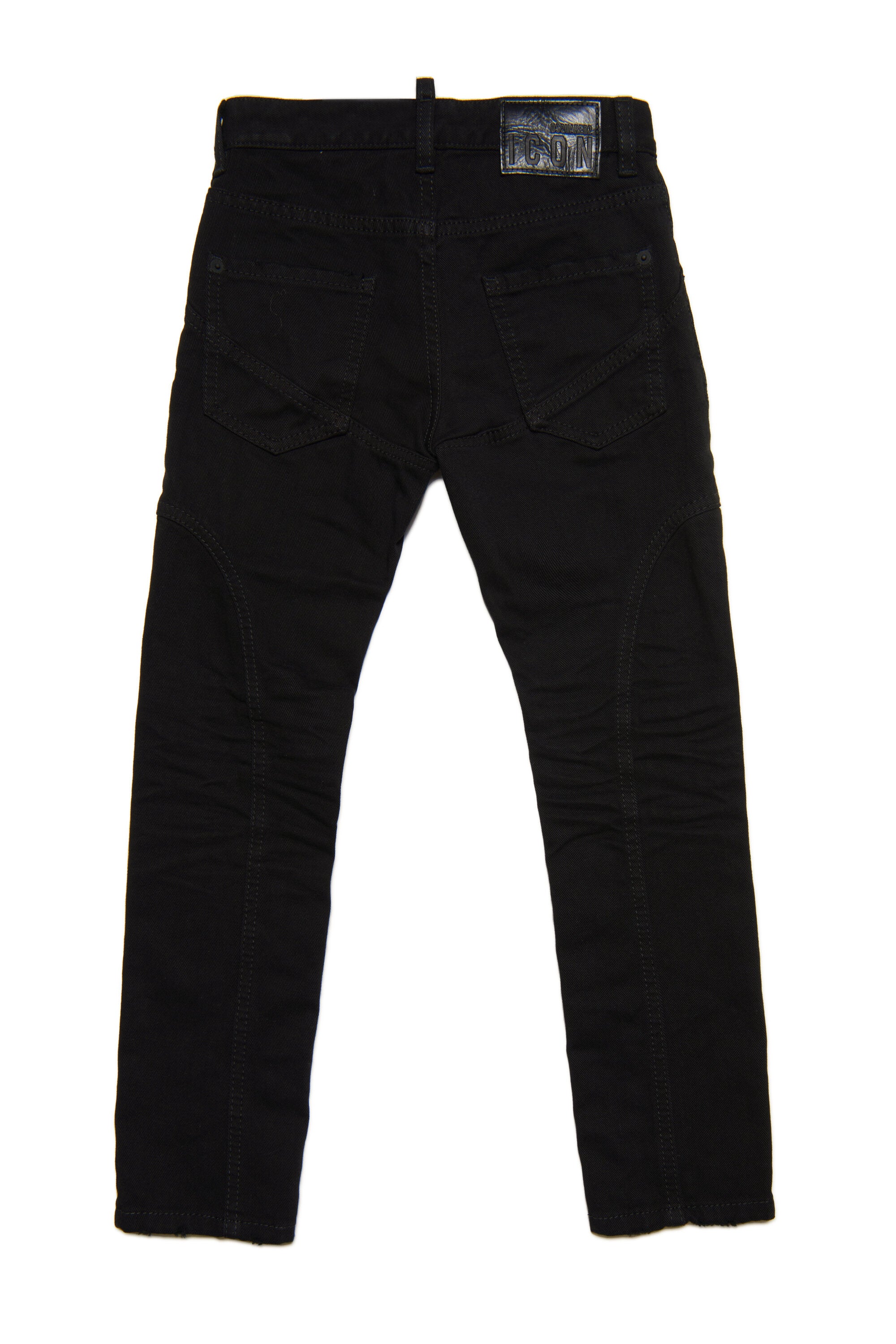 Cool Guy skinny black jeans with abrasions and Icon logo
