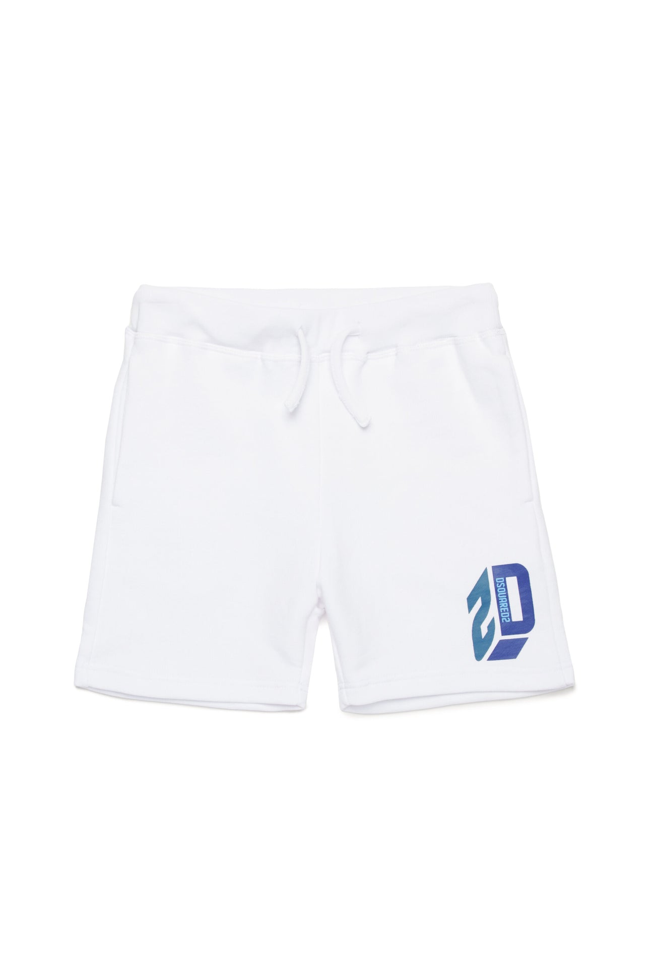 Fleece shorts with three-dimensional branded logo 