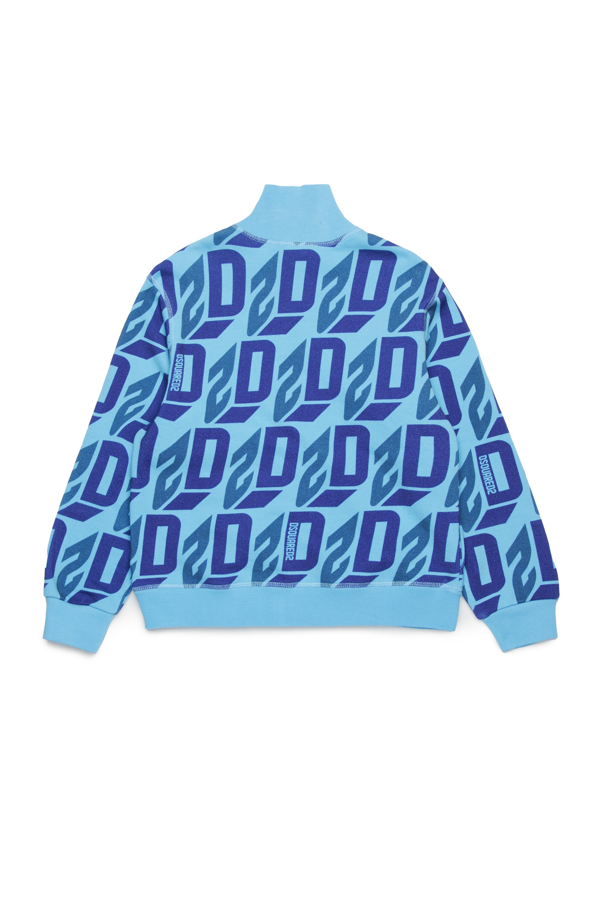 Sweatshirt with zip allover logo D2 3D effect