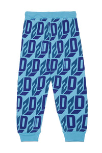 Pantaloni jogger allover logo D2 effetto 3D