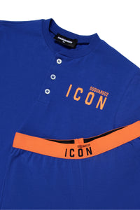 Pigiama corto in jersey con logo ICON