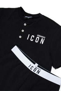 Pigiama corto in jersey con logo ICON