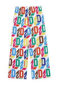 Pantaloni allover logo D2 effetto 3D